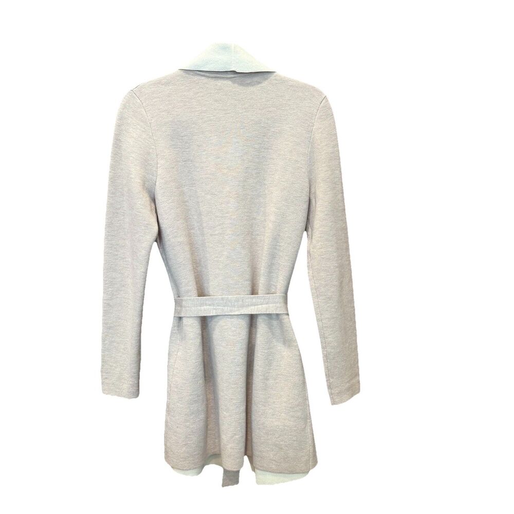 Boden Belted Waterfall Cardigan Tan And Cream Size Medium Wool Blend Pockets - Picture 3 of 9
